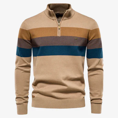 Sweater – Retro Stripes & Blended Warm Stable Knit Fit