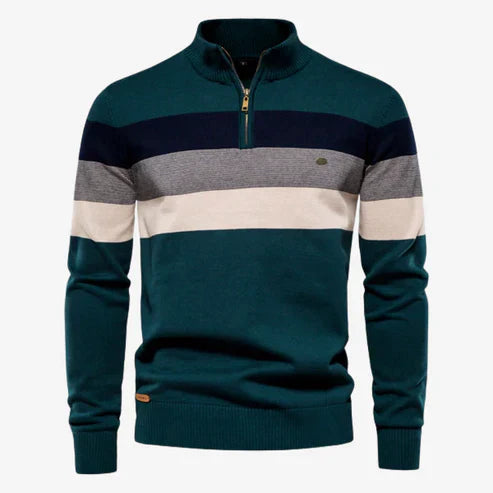 Sweater – Retro Stripes & Blended Warm Stable Knit Fit