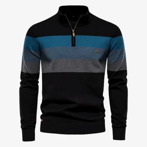 Sweater – Retro Stripes & Blended Warm Stable Knit Fit