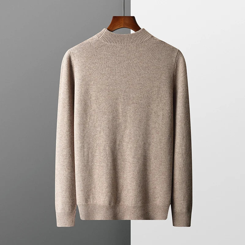 Sweater - Soft-Blend Polo Collar Plaid & Easy Arm Movement