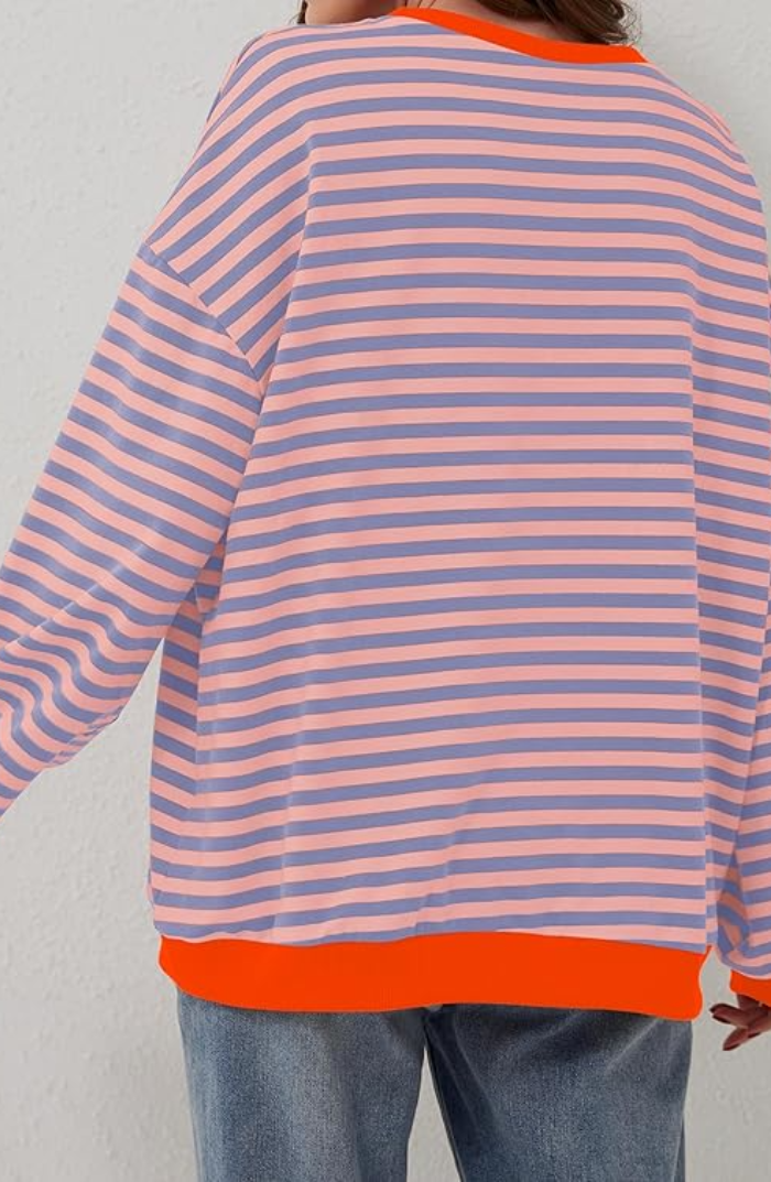 Sweater – Striped Pattern & Breathable Soft Blend Comfort