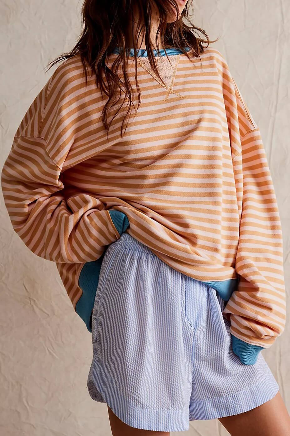 Sweater – Striped Pattern & Breathable Soft Blend Comfort