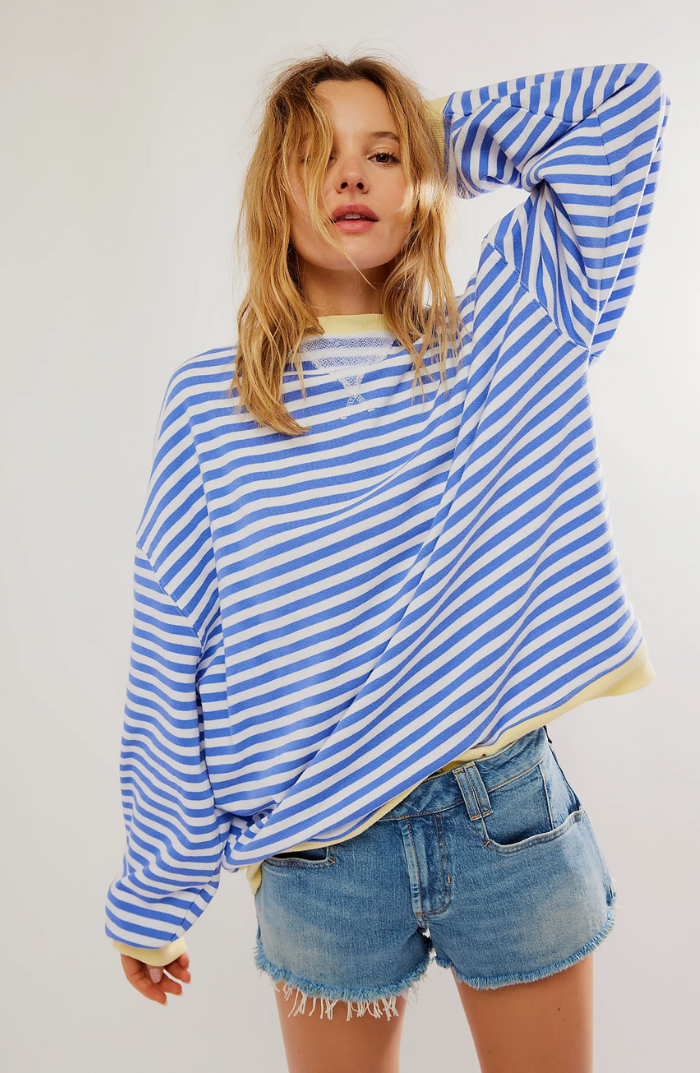Sweater – Striped Pattern & Breathable Soft Blend Comfort