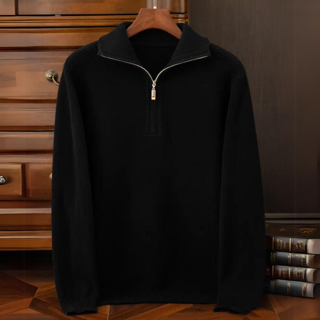 Sweater - Zip Front Knit & Warm Breathable Layering Fit