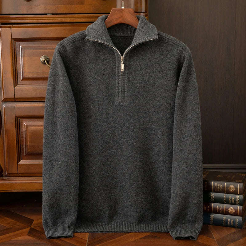 Sweater - Zip Front Knit & Warm Breathable Layering Fit
