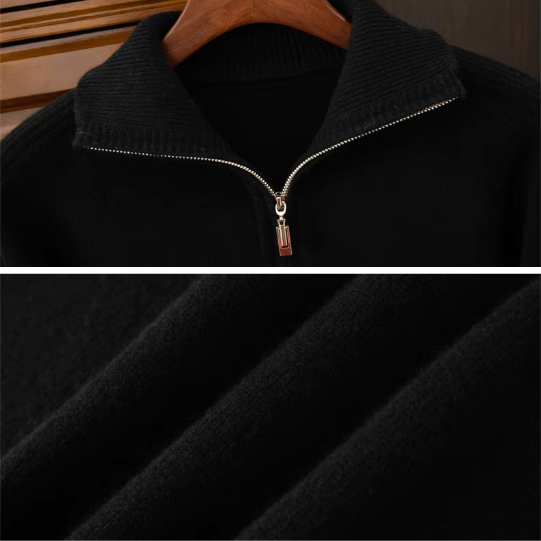 Sweater - Zip Front Knit & Warm Breathable Layering Fit