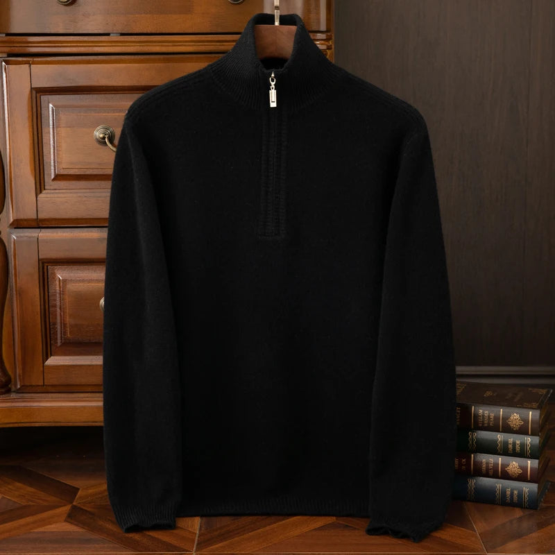 Sweater - Zip Front Knit & Warm Breathable Layering Fit