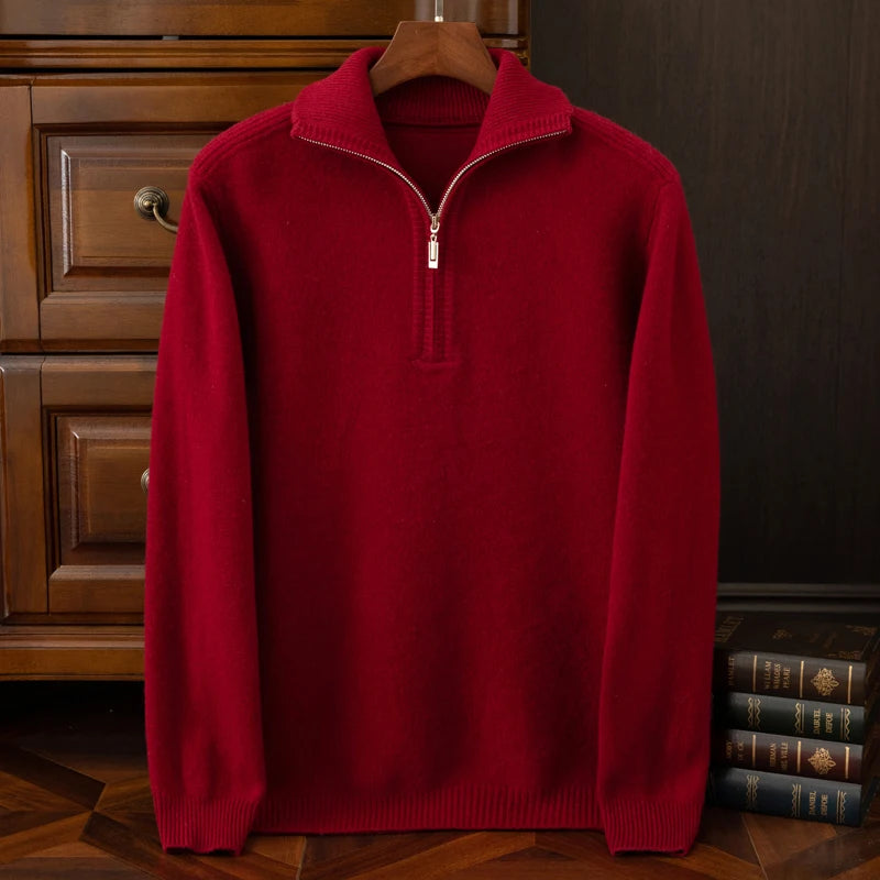 Sweater - Zip Front Knit & Warm Breathable Layering Fit