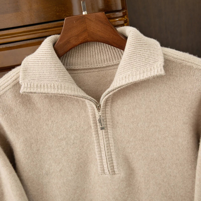 Sweater - Zip Front Knit & Warm Breathable Layering Fit