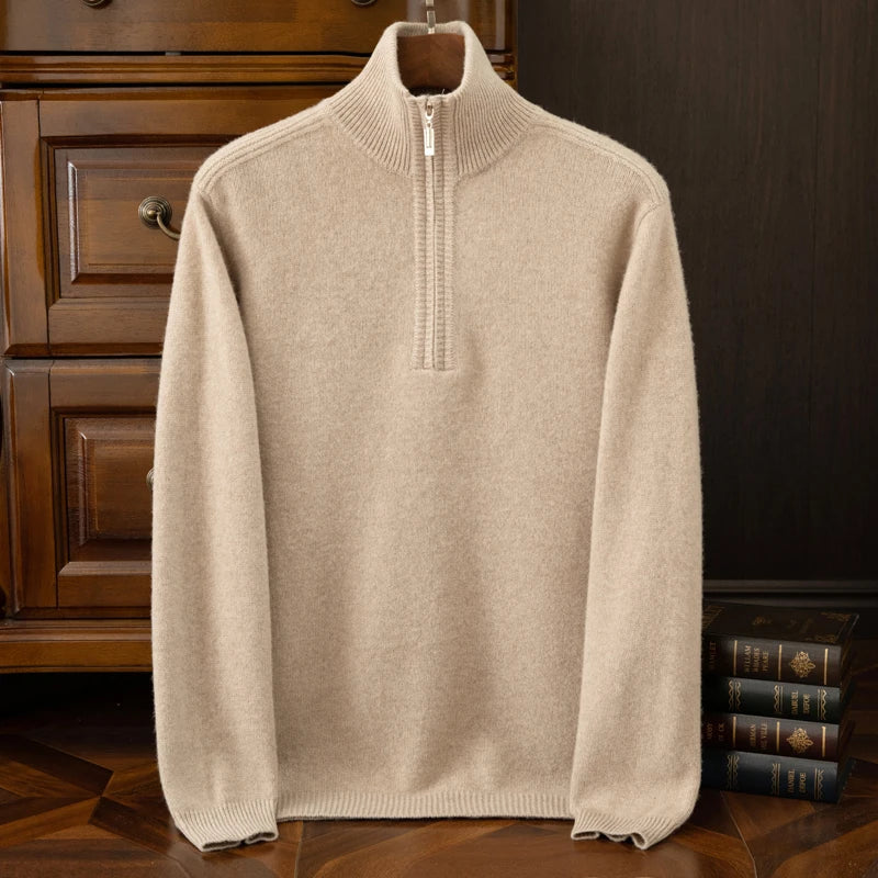 Sweater - Zip Front Knit & Warm Breathable Layering Fit