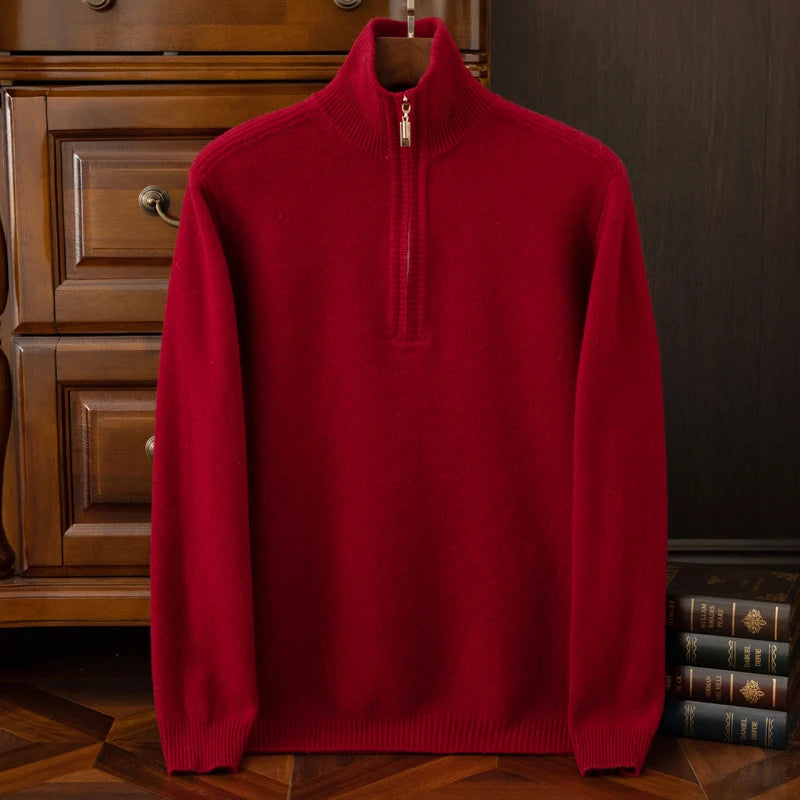 Sweater - Zip Front Knit & Warm Breathable Layering Fit