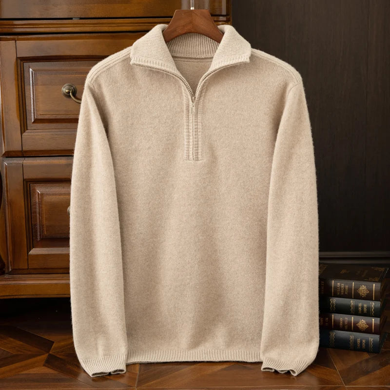 Sweater - Zip Front Knit & Warm Breathable Layering Fit