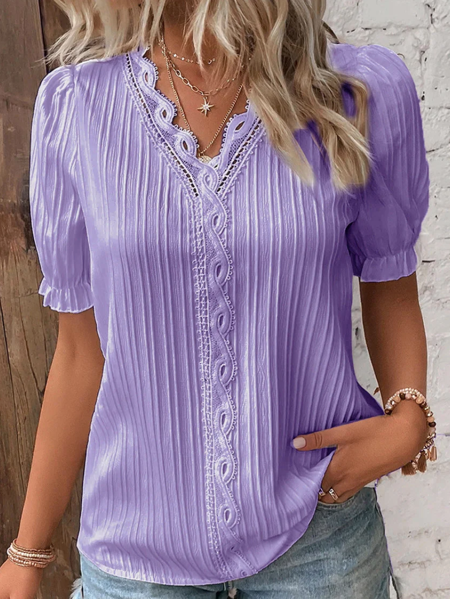 T Shirt - Polyester Blend Straight Hem & Moves With You
