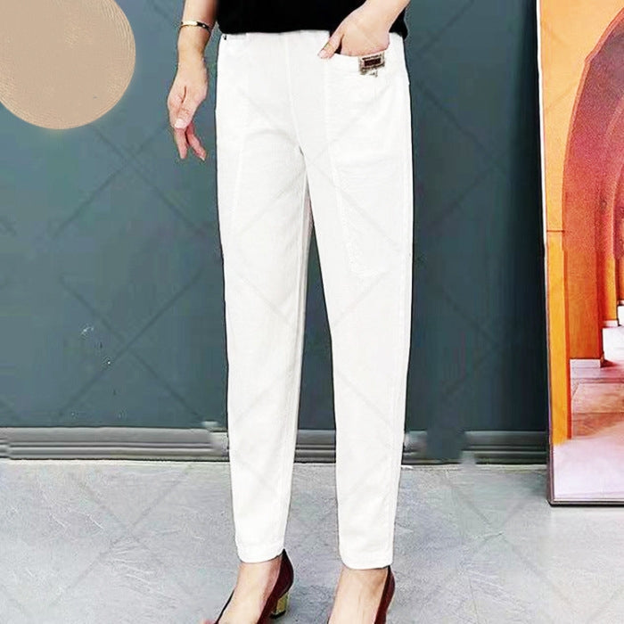 Tailored Pants - Elastic Waistband And Streamlined Shape