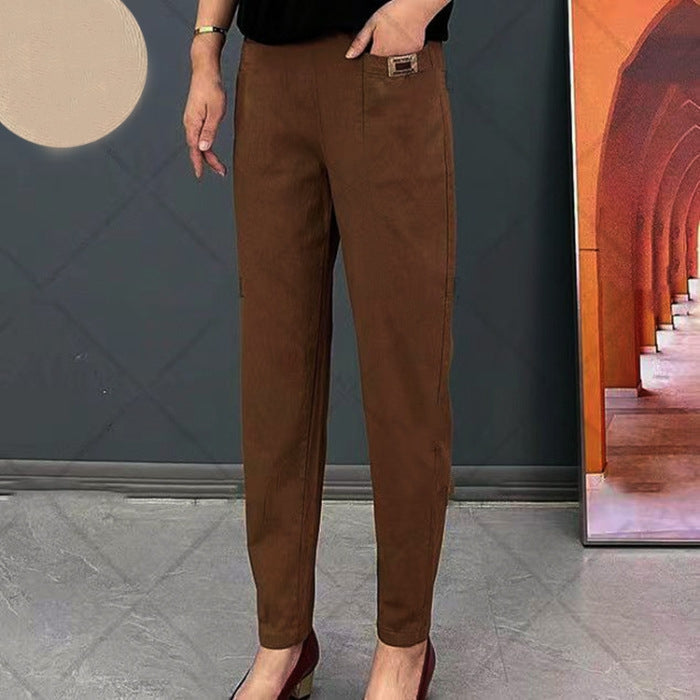 Tailored Pants - Elastic Waistband And Streamlined Shape
