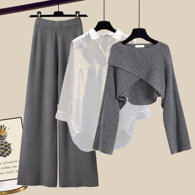 Three Piece Set - Long Sleeve Jumper & Mixable Outfit