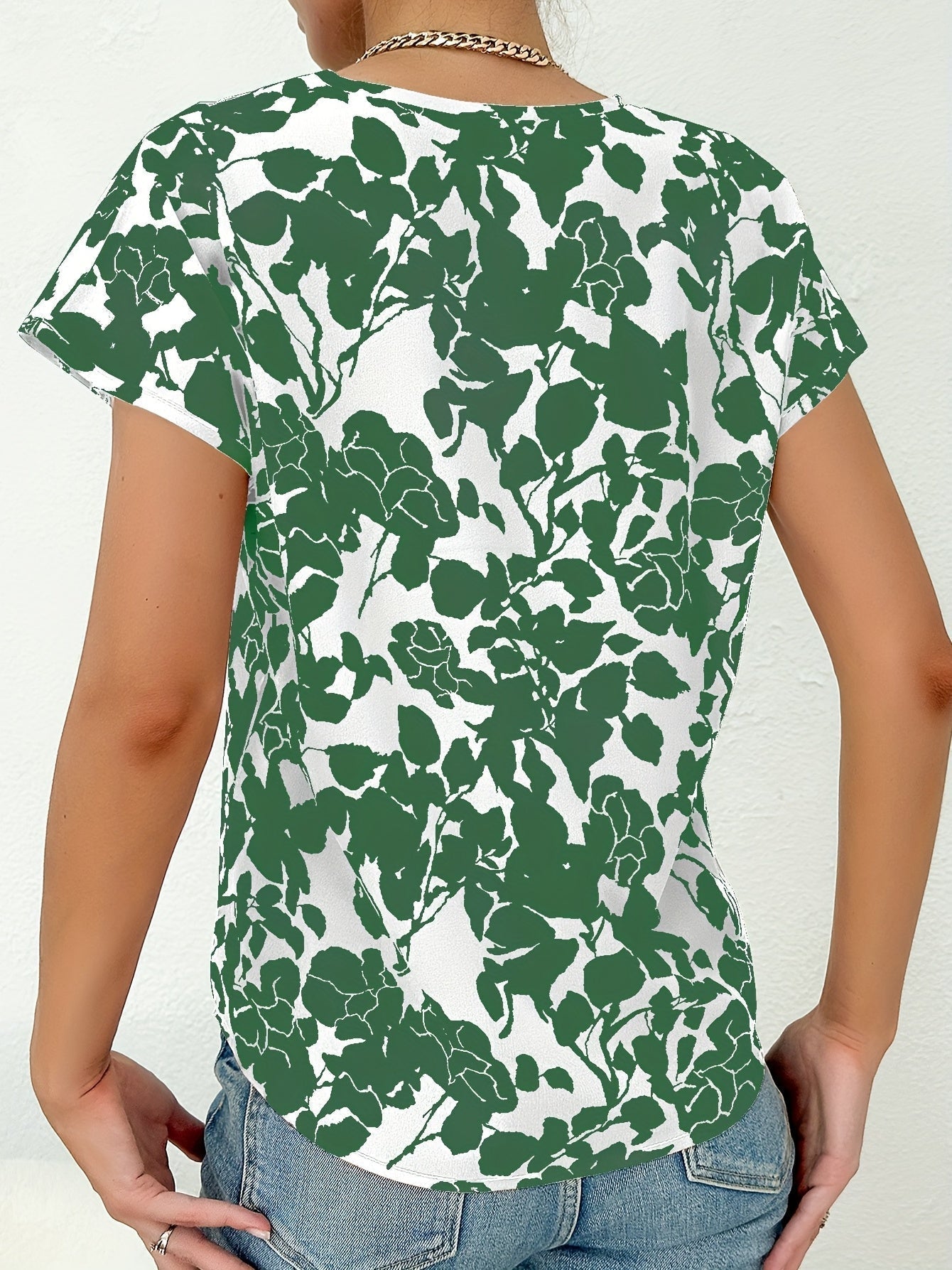Top - Polyester Blend Deep V Neck & Breathable Shape