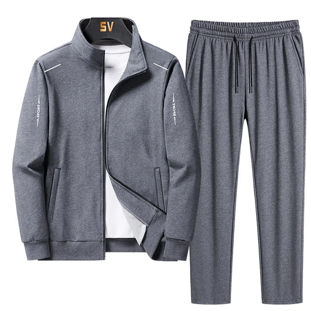 Tracksuit Set - Polyester Blend Zip Front & Flexible Shape