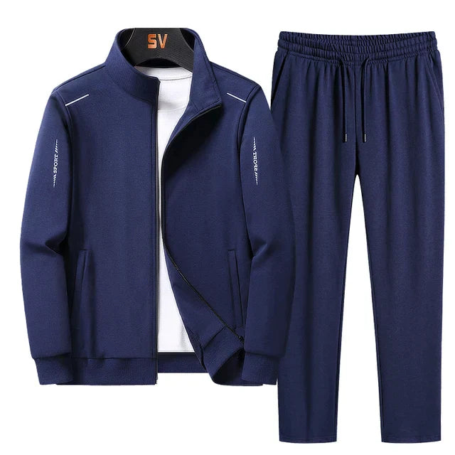 Tracksuit Set - Polyester Blend Zip Front & Flexible Shape
