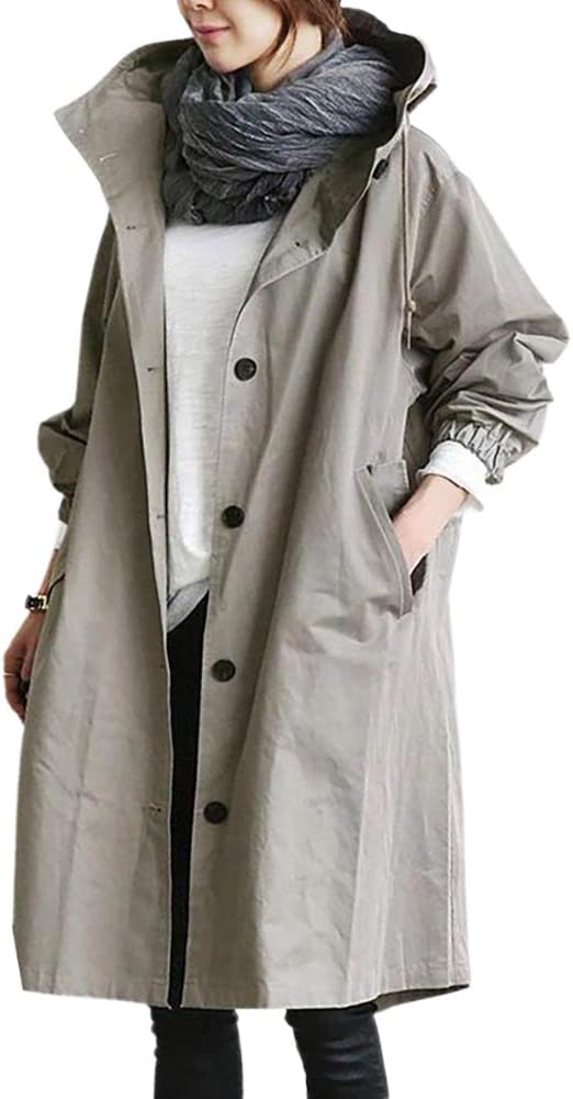 Trench Coat - Hooded Long Cut & Wind Blocking Cover