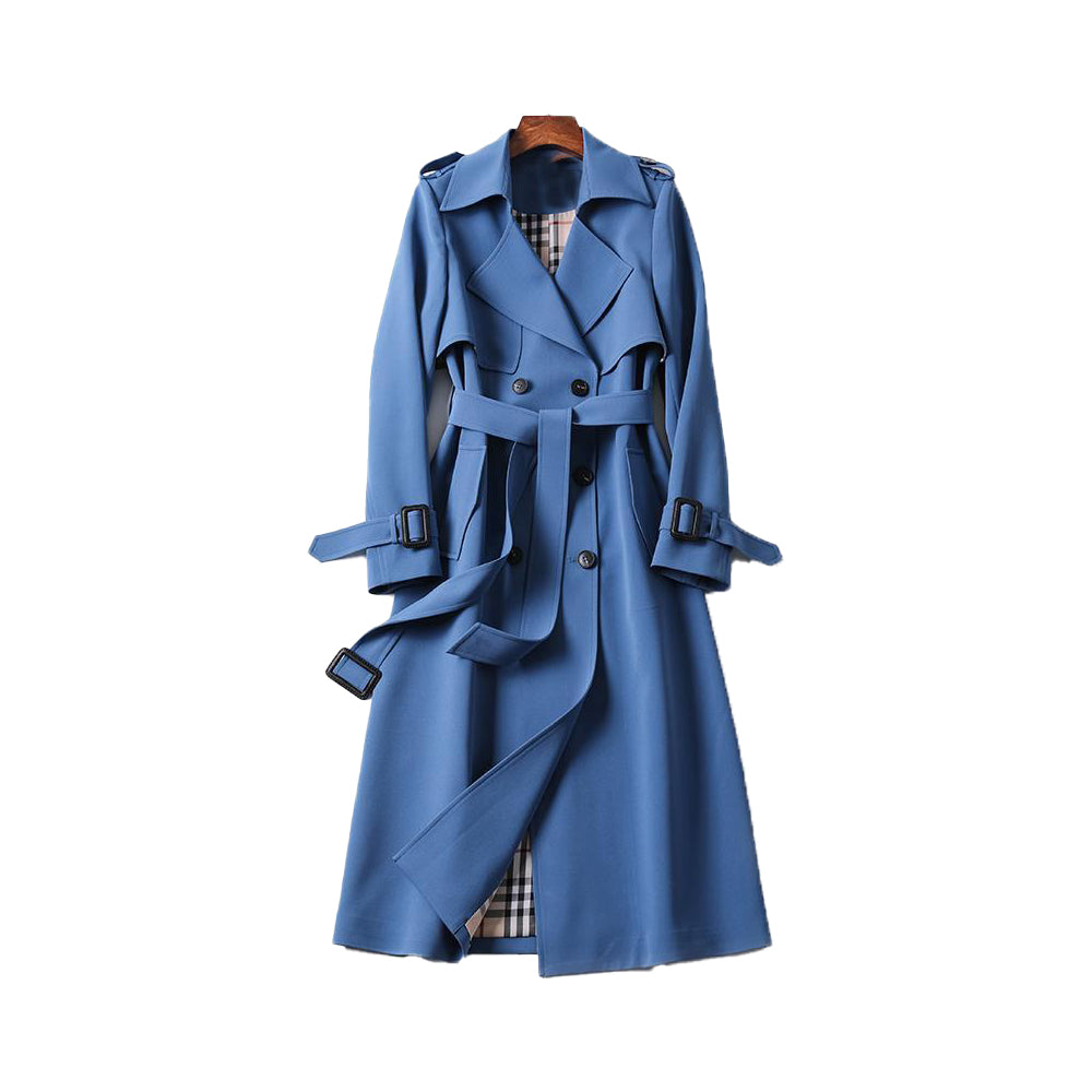 Trench Coat – Polyester Blend Double Button & Structured Fit