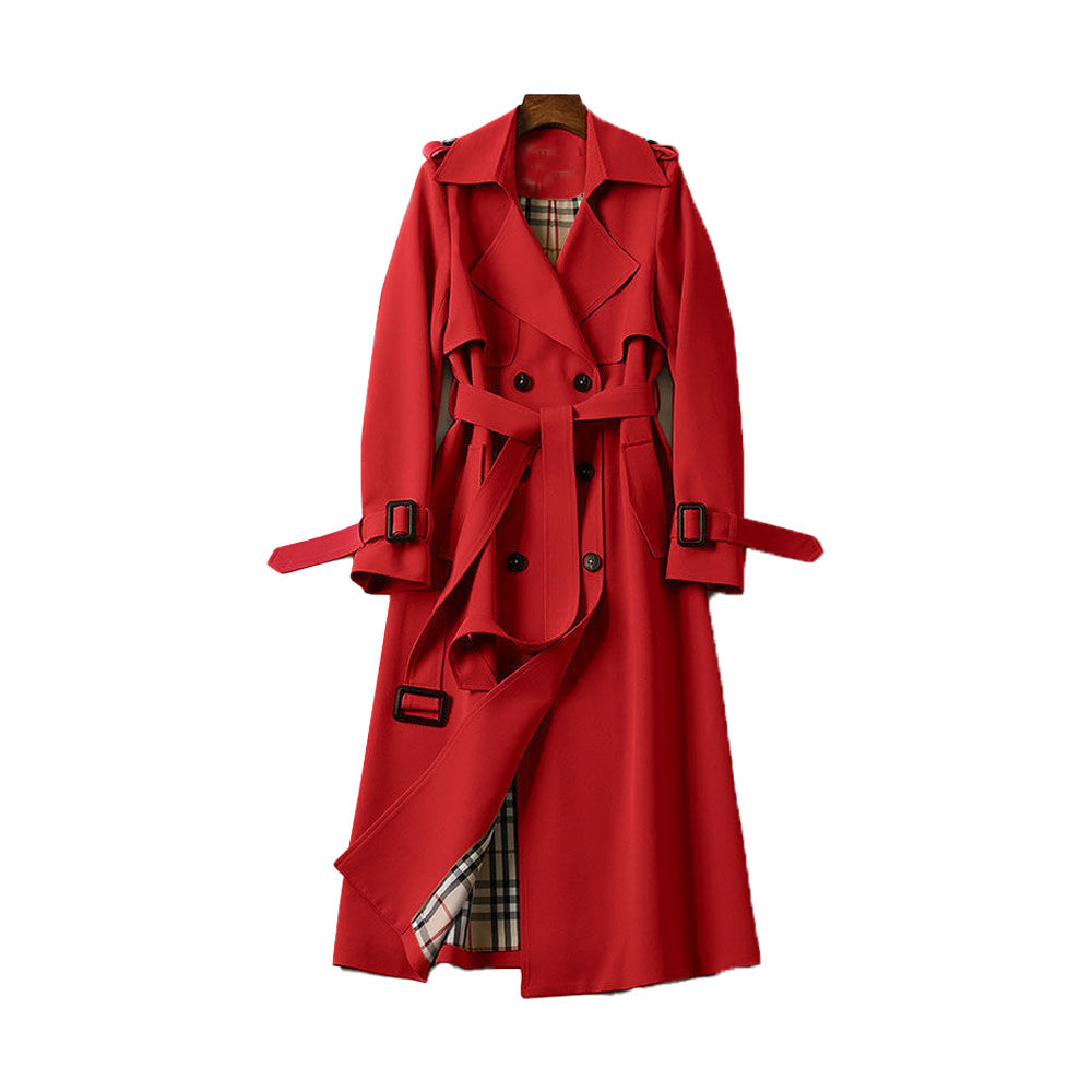 Trench Coat – Polyester Blend Double Button & Structured Fit