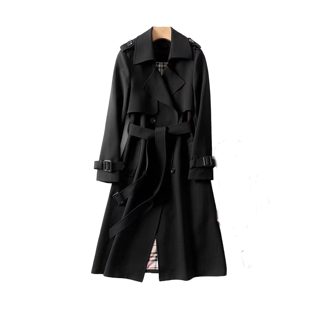 Trench Coat – Polyester Blend Double Button & Structured Fit