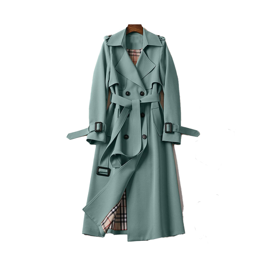 Trench Coat – Polyester Blend Double Button & Structured Fit