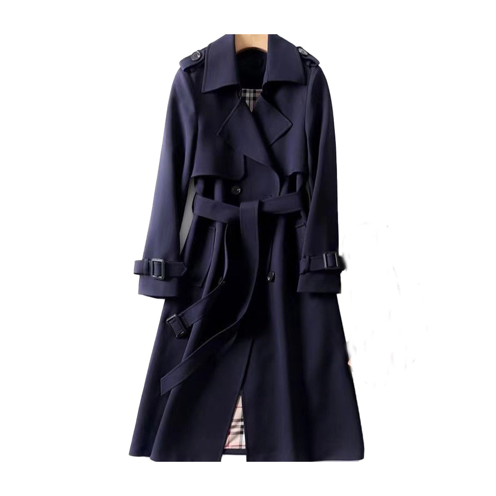 Trench Coat – Polyester Blend Double Button & Structured Fit