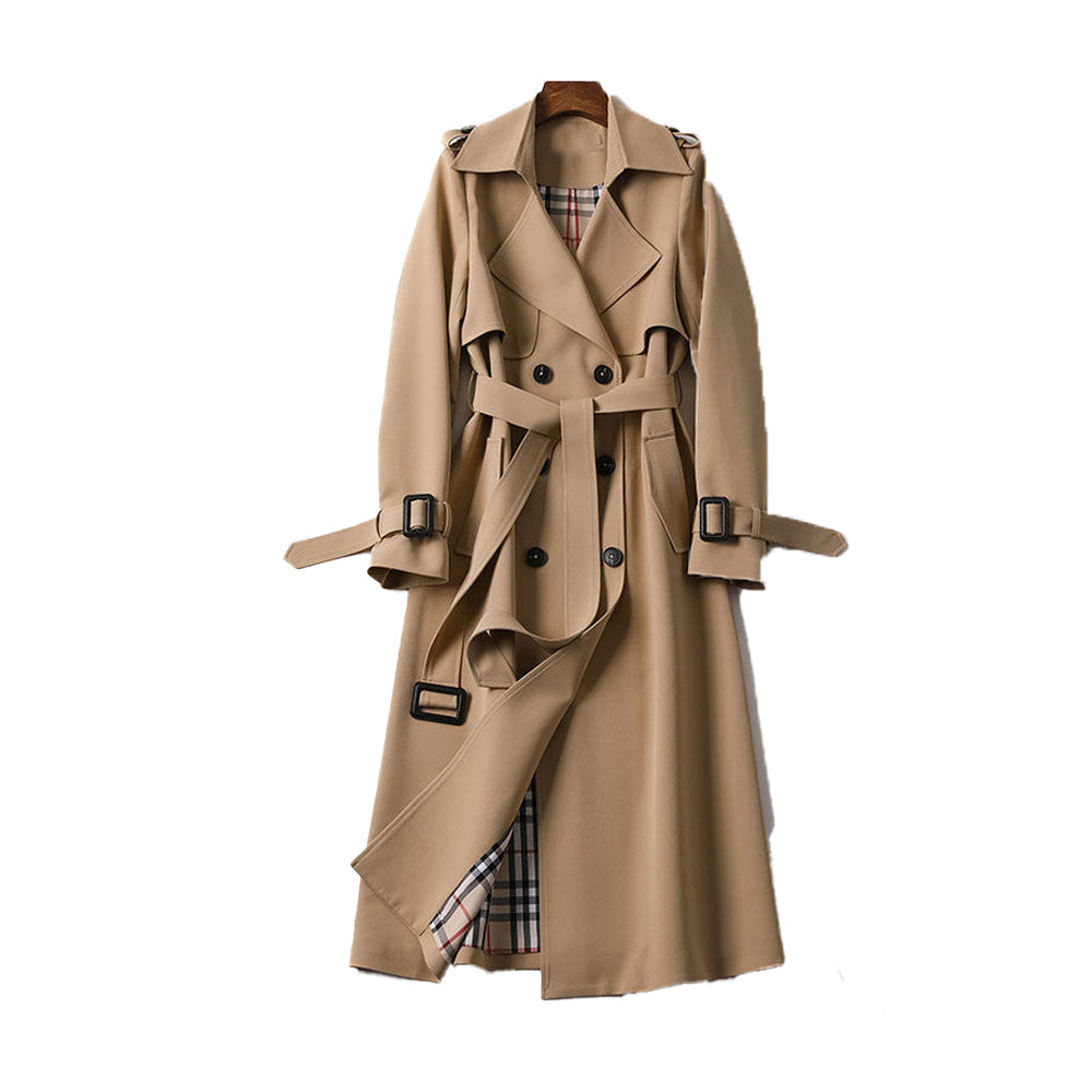 Trench Coat – Polyester Blend Double Button & Structured Fit