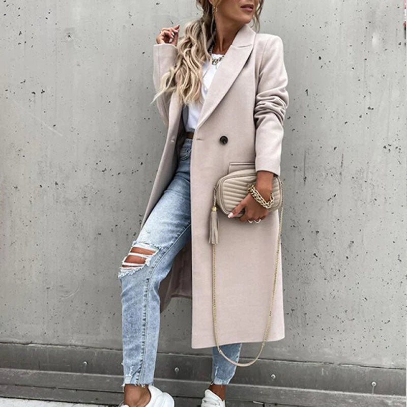 Trench Coat - Polyester Blend Long Cut & Wind Blocking