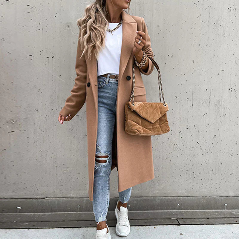 Trench Coat - Polyester Blend Long Cut & Wind Blocking