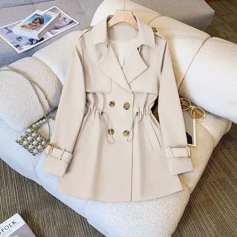 Trench Coat - Polyester Blend Mid Length and Wind Block