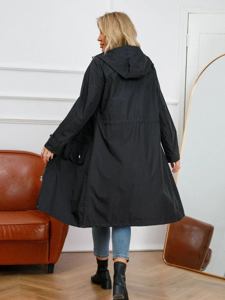 Trench Coat - Polyester Blend Tailored Shape & Water Repel