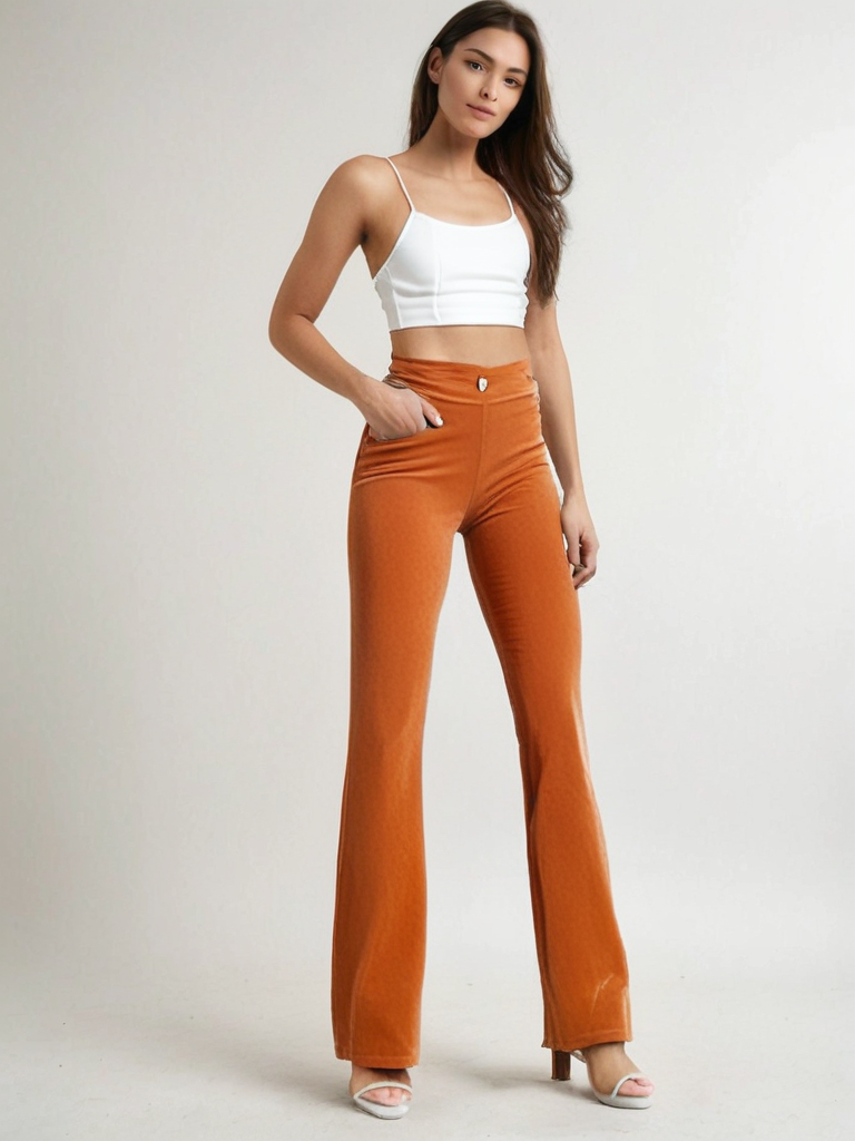Trousers – High Waist Corduroy Blend & Flared Movement