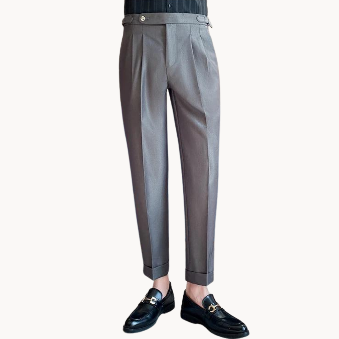 Trousers – Polyester Blend Flat Front & Straight Hem Fit