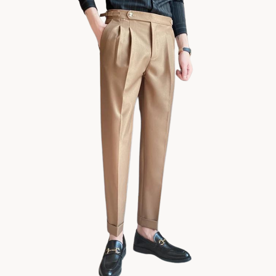 Trousers – Polyester Blend Flat Front & Straight Hem Fit