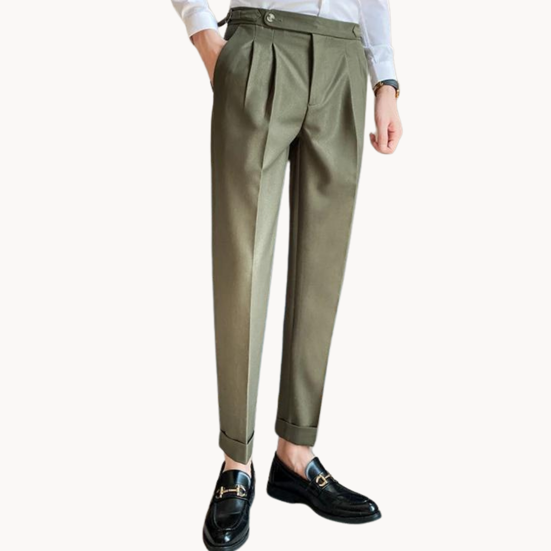 Trousers – Polyester Blend Flat Front & Straight Hem Fit