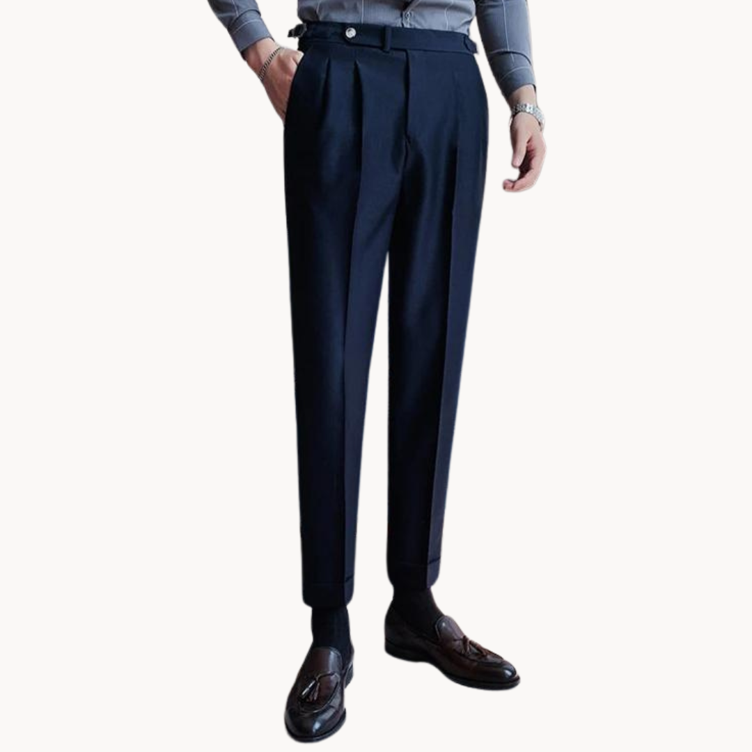Trousers – Polyester Blend Flat Front & Straight Hem Fit