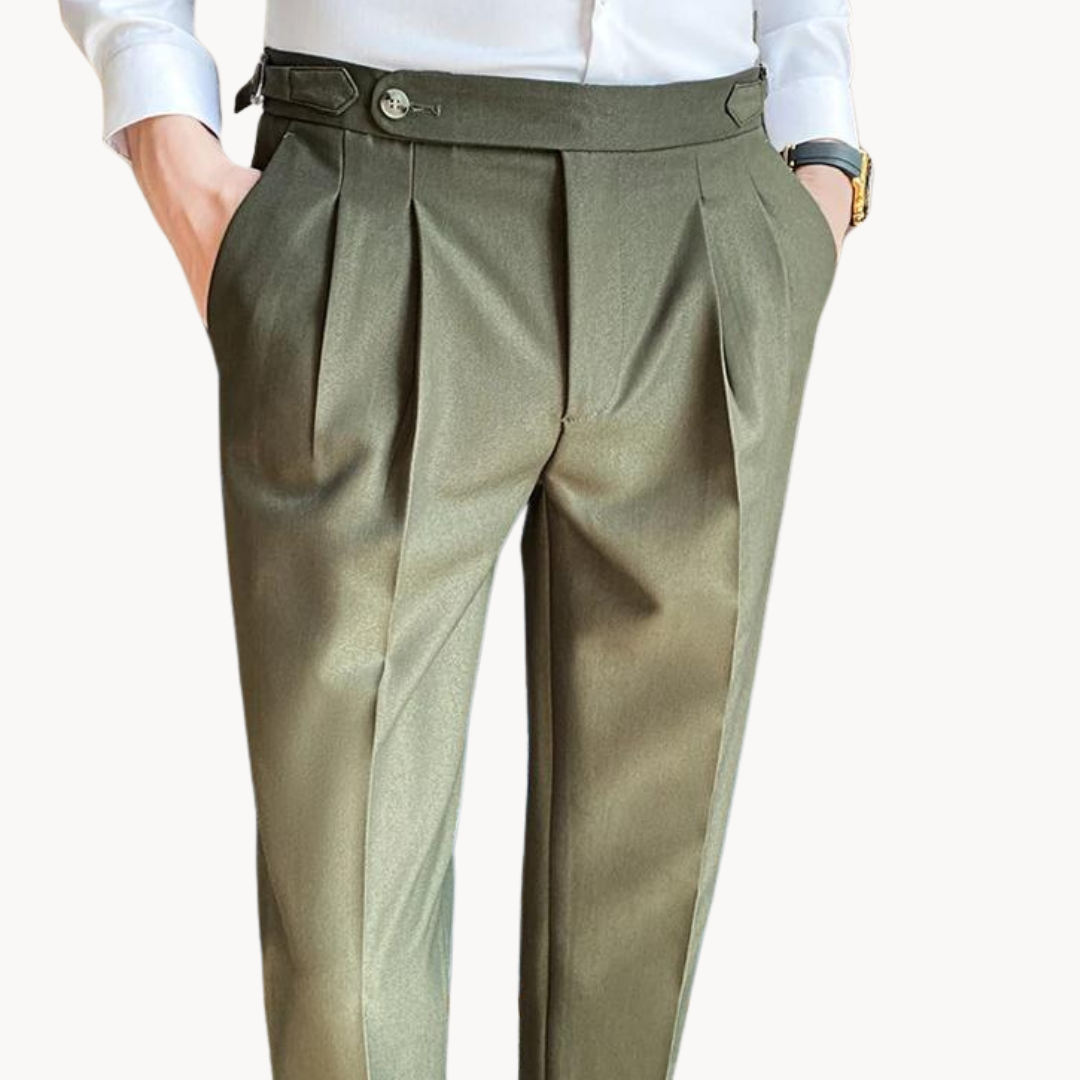 Trousers – Polyester Blend Flat Front & Straight Hem Fit