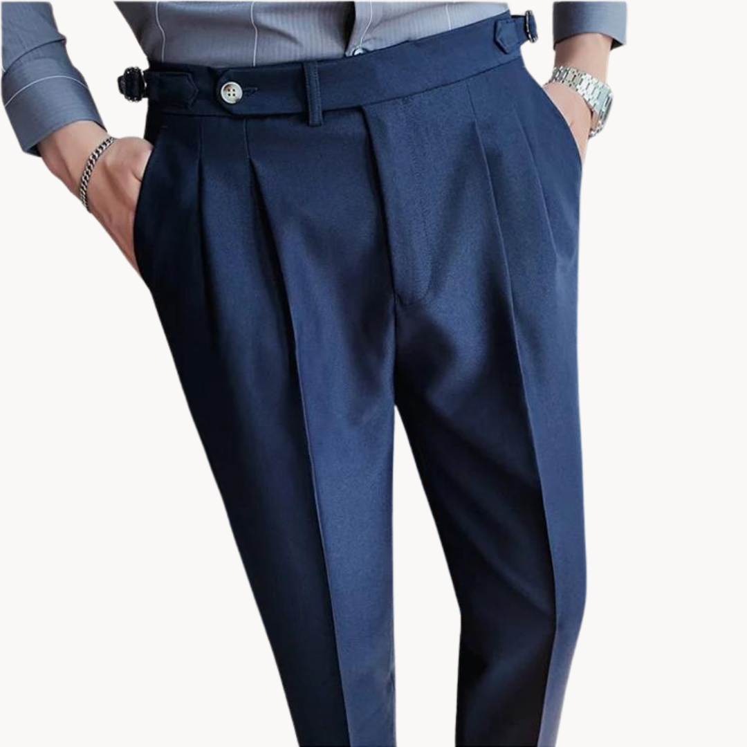 Trousers – Polyester Blend Flat Front & Straight Hem Fit