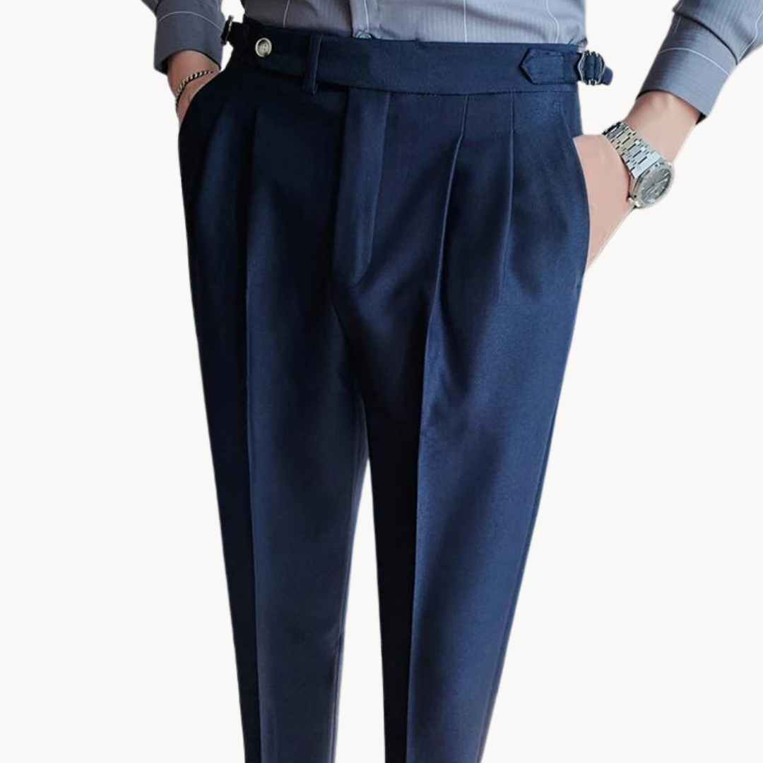 Trousers – Polyester Blend Flat Front & Straight Hem Fit