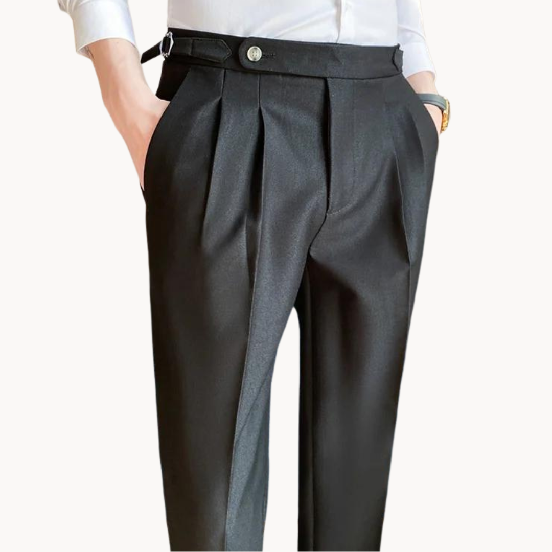 Trousers – Polyester Blend Flat Front & Straight Hem Fit