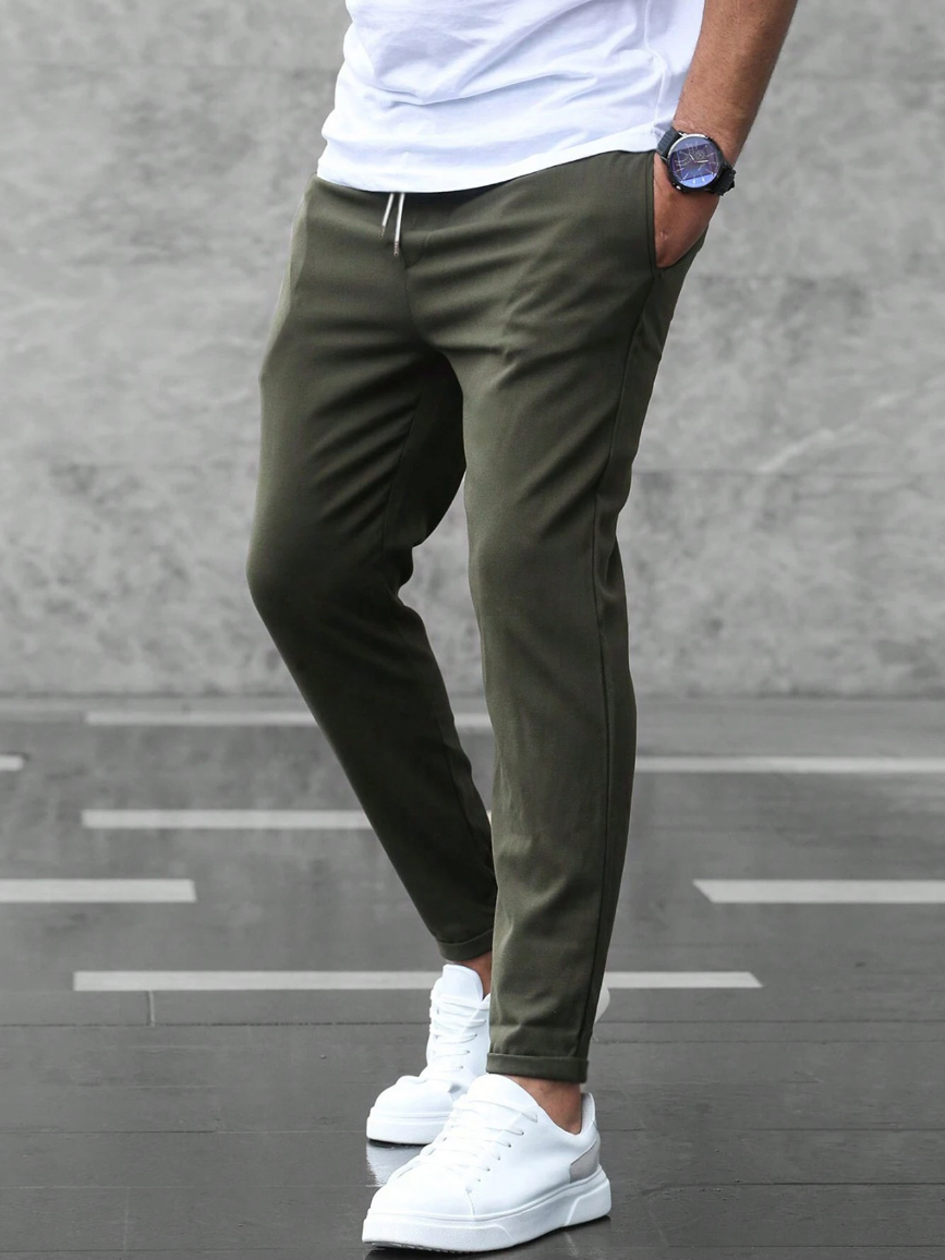 Trousers - Polyester Blend Narrow Cut And Flexible Movement