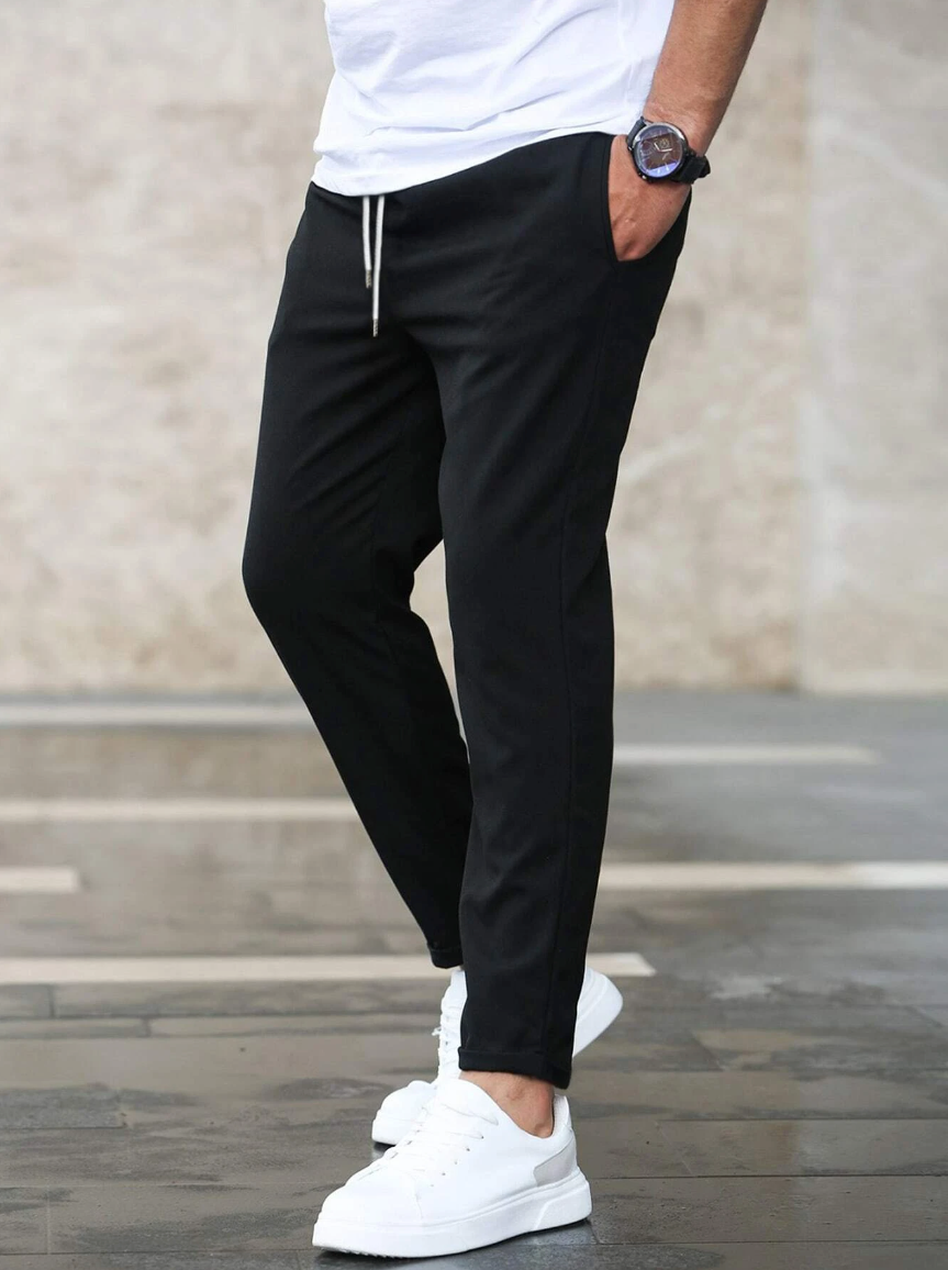 Trousers - Polyester Blend Narrow Cut And Flexible Movement