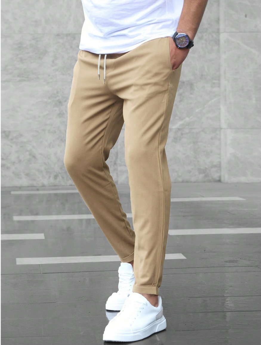 Trousers - Polyester Blend Narrow Cut And Flexible Movement