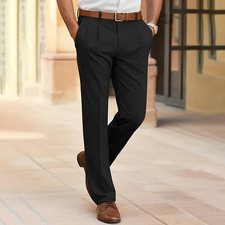 Trousers - Polyester Blend Tailored Front & Relaxed Fit