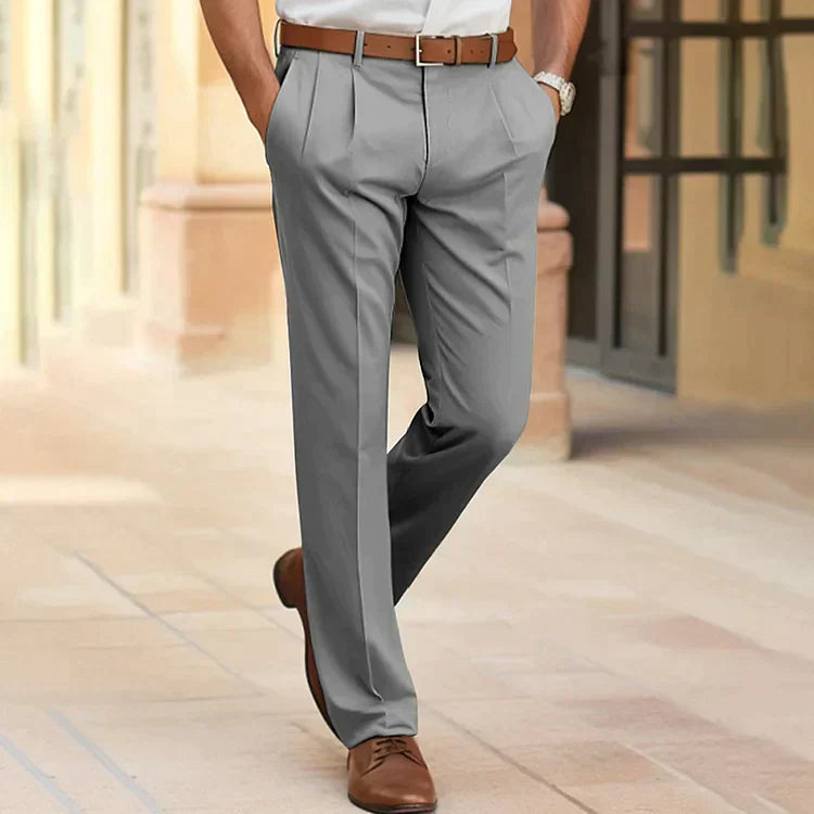 Trousers - Polyester Blend Tailored Front & Relaxed Fit