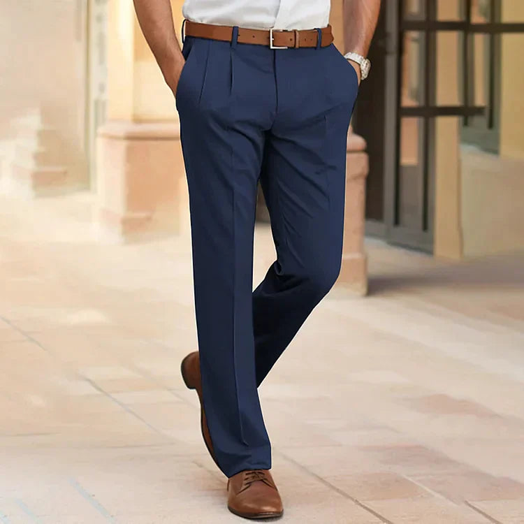 Trousers - Polyester Blend Tailored Front & Relaxed Fit