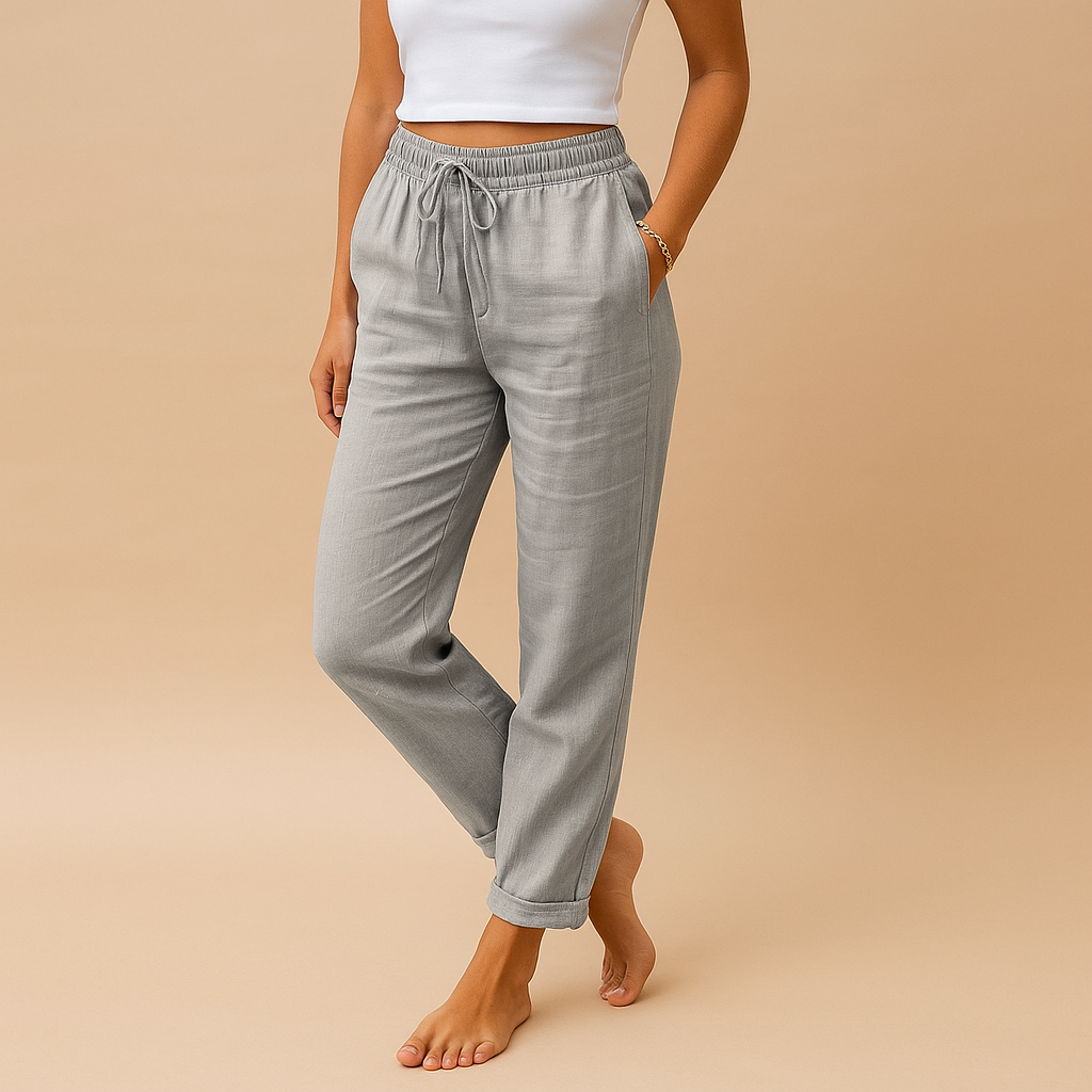Trousers - Soft Blend Elastic Waistband And Easy Movement